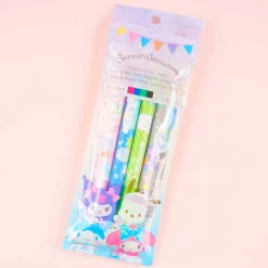 Sanrio Characters Stripes Gel Pen Set - 4 Colors