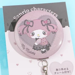 Sanrio Characters Uruuru Heart Can Badge With Charm - My Melody