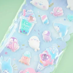 Snow Cafe Puffy Stickers