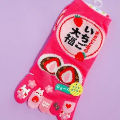 Strawberry Daifuku Toe Socks