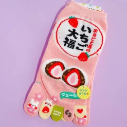 Strawberry Daifuku Toe Socks