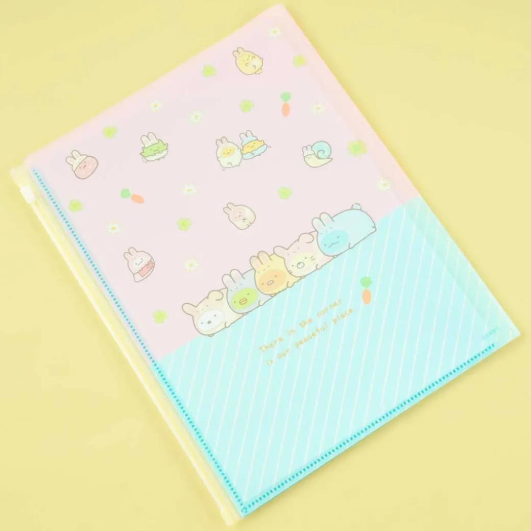 Sumikko Gurashi Bunny Time Double-Page File Folder With Back Pocket