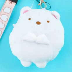 Sumikko Gurashi Fluffy Coin Purse With Neck Strap - Shirokuma