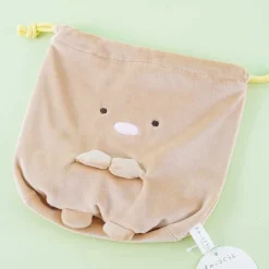 Sumikko Gurashi Fluffy Drawstring Pouch - Tonkatsu