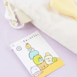Sumikko Gurashi Fluffy Drawstring Pouch - Neko