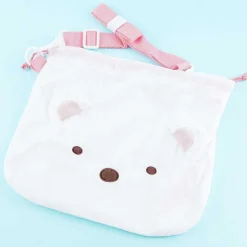 Sumikko Gurashi Fluffy Drawstring Pouch - Shirokuma