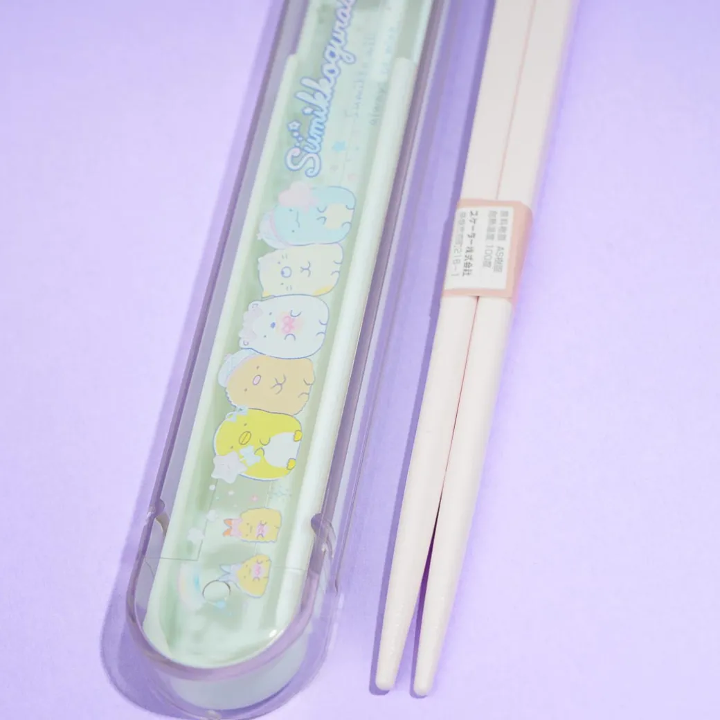 Sumikko Gurashi Line Up Antibacterial Chopsticks With Case
