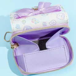 Sumikko Gurashi Plaid Tri-Fold Wallet With Bow - Purple