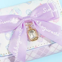 Sumikko Gurashi Plaid Tri-Fold Wallet With Bow - Purple