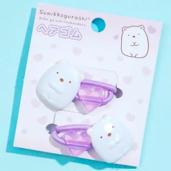 Sumikko Gurashi Purple Heart Hair Tie Set - Shirokuma / 2 pcs