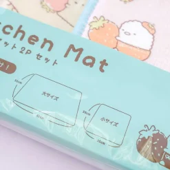 Sumikko Gurashi Strawberry Fair Drainer Kitchen Mat Set - 2 pcs