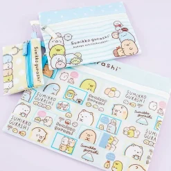 Sumikko Gurashi Striped Flat Pouch Set - 3 pcs