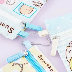 Sumikko Gurashi Striped Flat Pouch Set - 3 pcs