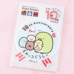 Sumikko Gurashi 10th Anniversary Hug Vinyl Sticker - Penguin? & Tapioca