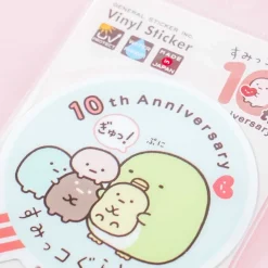 Sumikko Gurashi 10th Anniversary Hug Vinyl Sticker - Penguin? & Tapioca