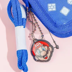 Super Mario Bi-Fold Wallet With Neck Strap - Navy Blue