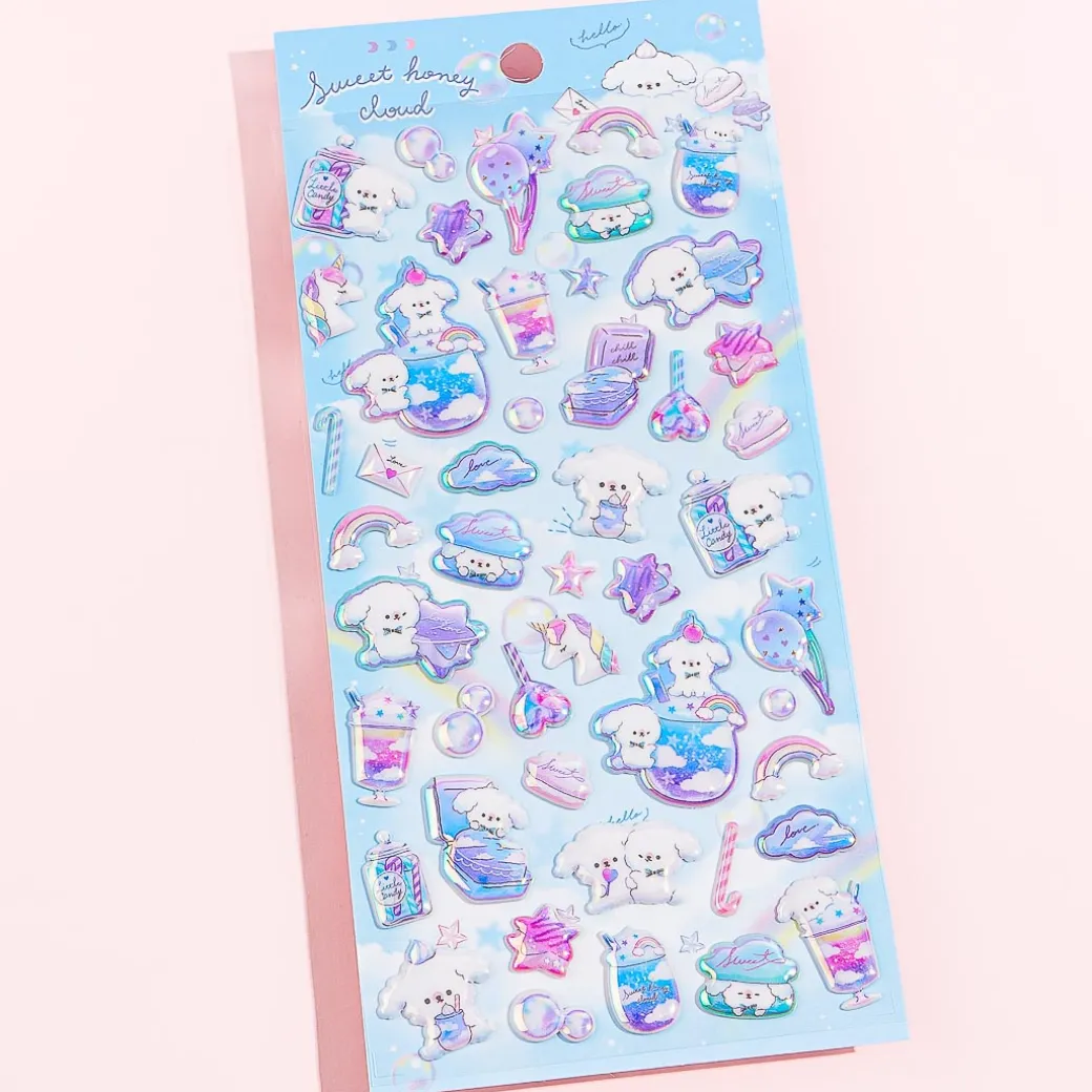 Sweet Honey Cloud Puffy Stickers