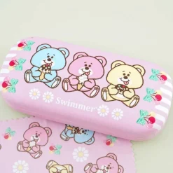 SWIMMER Cherry Bear Friends Eyeglass Hard Case