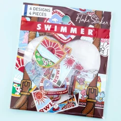 SWIMMER Fun Travels Puffy Sticker Flakes
