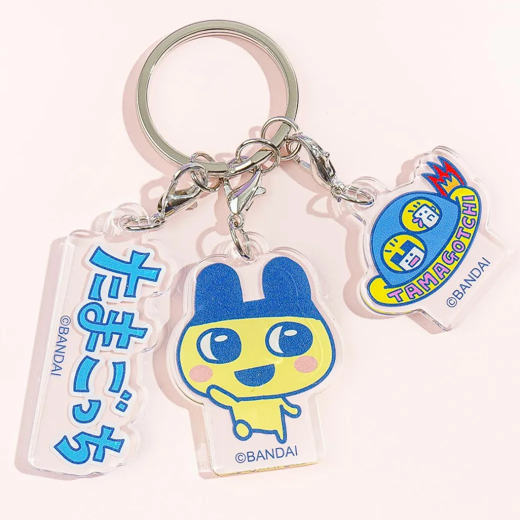 Tamagotchi Triple Charm Acrylic Keychain - Mametchi