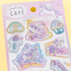 Unicorn Night Sky Cafe Shakashaka Stickers