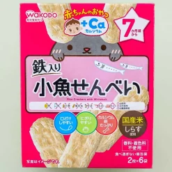 Wakodo Baby +Ca Rice Crackers With Whitebait